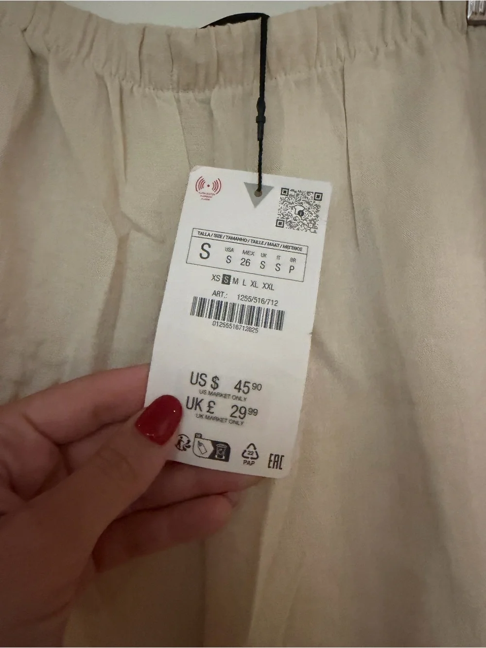 NWT Zara LINEN BLEND PALAZZO PANTS